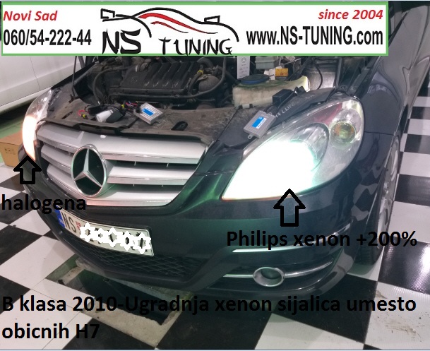 mercedes b klasa 2008 2009 2010 2011 2012 godiste slabi farovi jace sijalice xenon h7 philips ugradnja novi sad